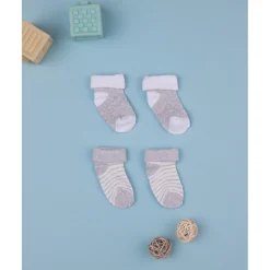 Pack 2 calcetines niño blanco y gris