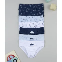 Pack 7 calzoncillos coche para niño