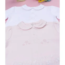 Pack 2 conjuntos de bebé en terciopelo con estampado de conejitos