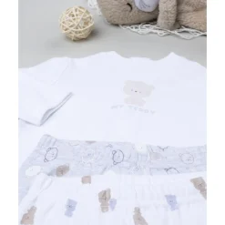 Pack 2 conjuntos oso recién nacido blanco/gris