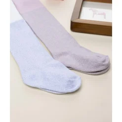 Pack 2 leotardos de niña con hilo lurex