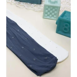 Pack 2 leotardos microfibra niña azul y blanco