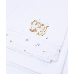 Pack 3 piezas cuna/capazo – estampado otoñal con perrito