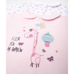 Pack 2 pijamas enterizos de bebé niña con estampado de jirafa