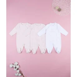 Pack 3 pijamas largos de bebé en terciopelo corredino