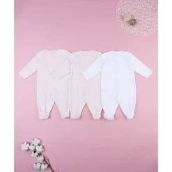 Pack 3 pijamas largos de bebé en terciopelo corredino