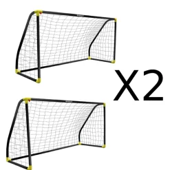 Pack 2 porterías plegables negras – 180 × 91 × 120