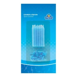Pack 12 velas azules en espiral