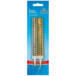 Pack 2 velas bengala doradas