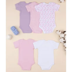 Pack5 body manga corta canalé bebé niña