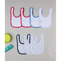 Pack de 7 baberos interlock con estampado de ositos