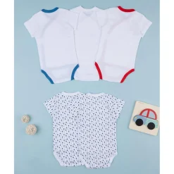 Pack de 5 bodies de manga corta con cierre cruzado