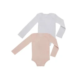 Pack de 2 bodies de manga larga blanco y rosa