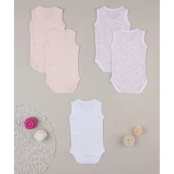 Pack de 5 bodies niña sin mangas