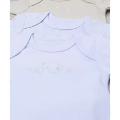 Pack de 5 bodies para reciénita beige y blanco