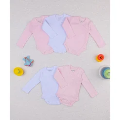 Pack de 5 bodies rosas, blancos y con estrellitas