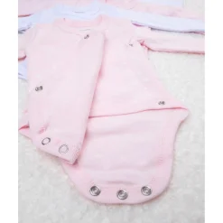 Pack de 5 bodies rosas, blancos y con estrellitas