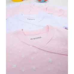 Pack de 5 bodies rosas, blancos y con estrellitas