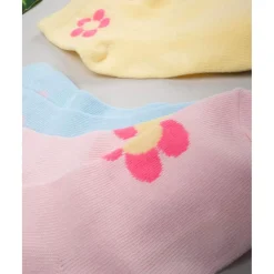 Pack de 5 calcetines cortos con flores para niña