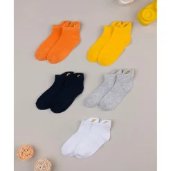Pack de 5 calcetines cortos para niño – león y colores vivos