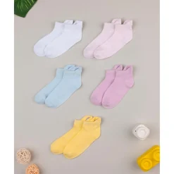 Pack de 5 calcetines cortos coloridos para niña – arcoíris