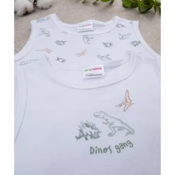 Pack de 2 Camisetas Interiores de Tirantes con Dinosaurios