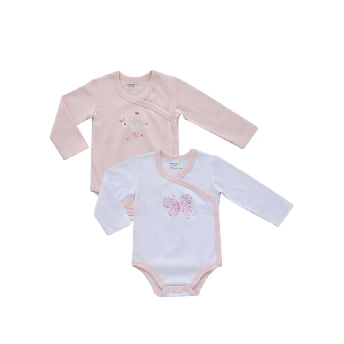 Pack de 2 piezas body con manga larga y estampado de mariposas