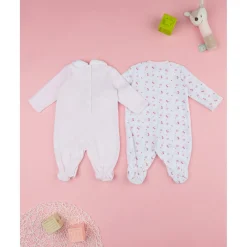 Pack de 2 pijamas de chenilla para bebé niña