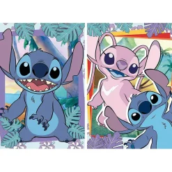 Pack de 2 puzzles de 500 piezas con imágenes de Stitch y cola Fix Puzzle, 34 x 48 cm (19732) ㅤ