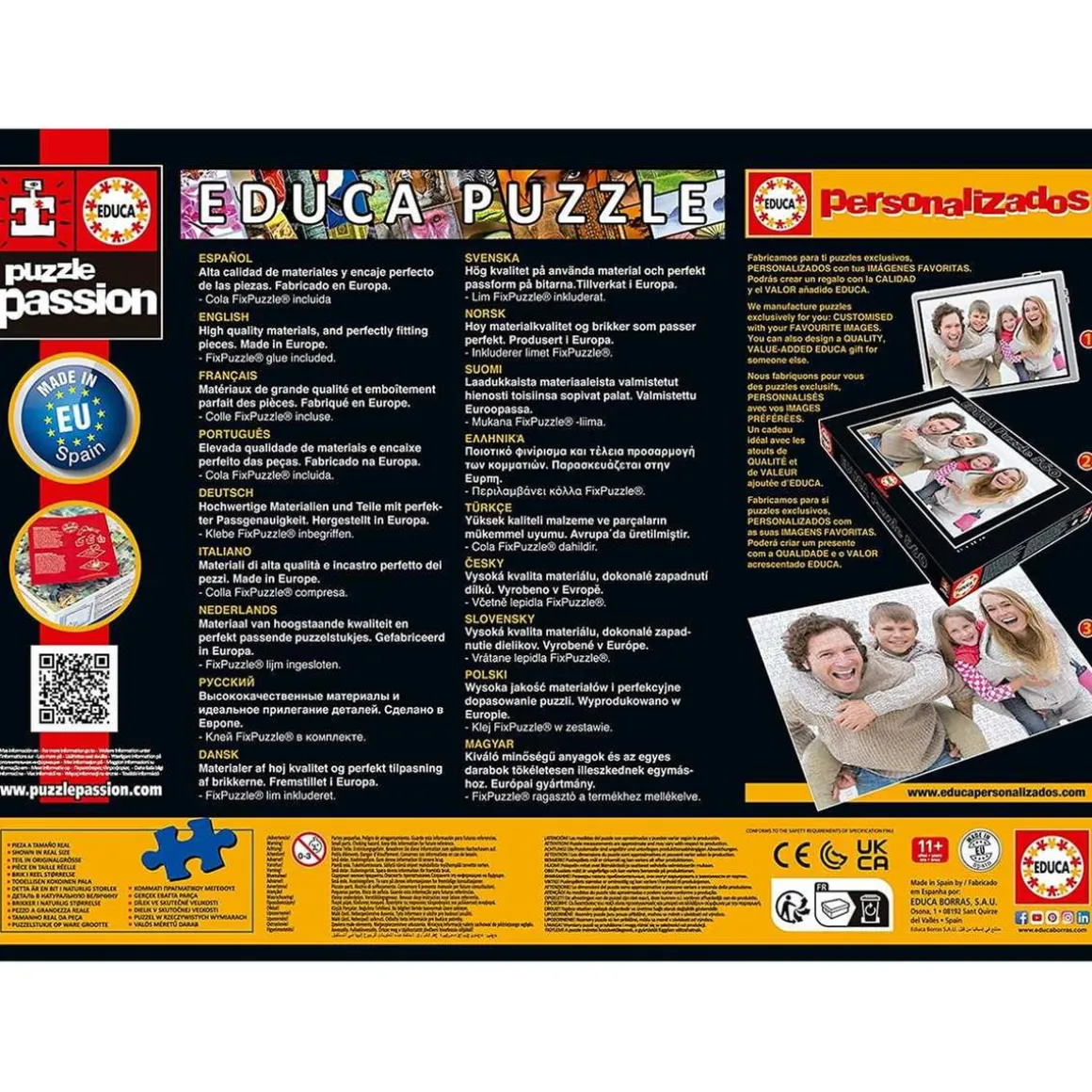 Pack de 2 puzzles de 500 piezas con imágenes de Stitch y cola Fix Puzzle, 34 x 48 cm (19732) ㅤ