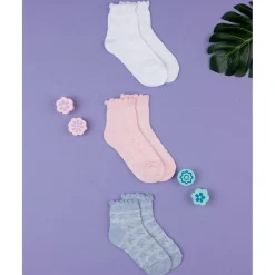 Pack x3 calcetines cortos niña en algodón