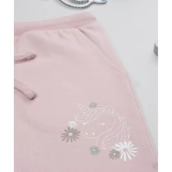 Pantalón afelpado niña rosa con unicornio