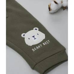 Pantalón bebé verde con bolsillo grande