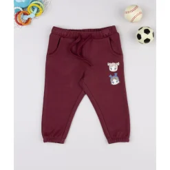 Pantalón de niña burdeos afelpado