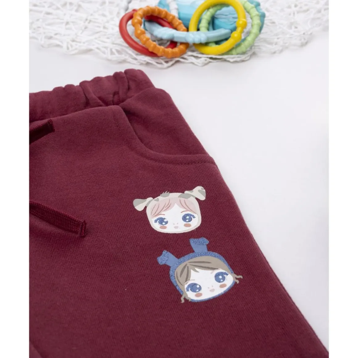 Pantalón de niña burdeos afelpado