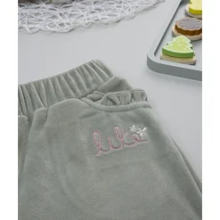Pantalón de niña en terciopelo verde