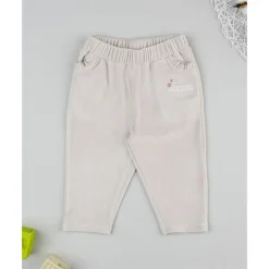 Pantalón de niña en terciopelo beige