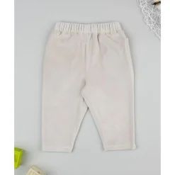 Pantalón de niña en terciopelo beige