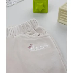 Pantalón de niña en terciopelo beige