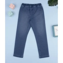 Pantalón denim niña corazones con strass