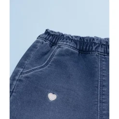 Pantalón denim niña corazones