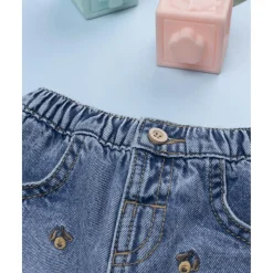 Pantalón denim niña flores