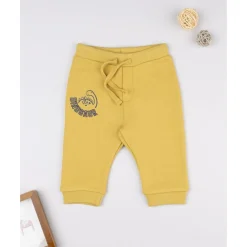 Pantalón felpado amarillo "Dinosaur" para niño