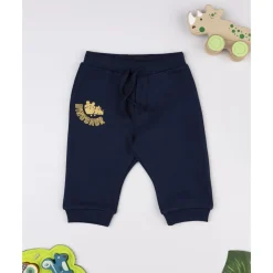 Pantalón felpado azul "Dinosaur" para niño