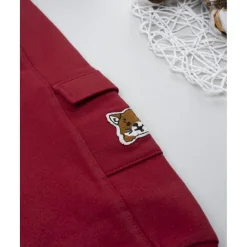 Pantalón felpado niño color burdeos