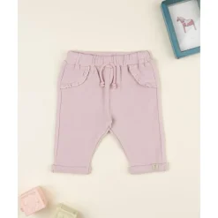 Pantalón niña rosa en punto suave