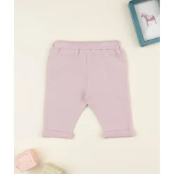 Pantalón niña rosa en punto suave