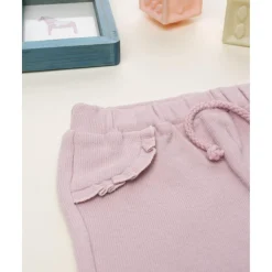 Pantalón niña rosa en punto suave