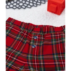 Pantalón niño tartán rojo con forro de algodón