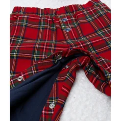 Pantalón niño tartán rojo con forro de algodón